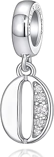 Number 0-9 Sterling Silver Charm Pendant with Zirconia