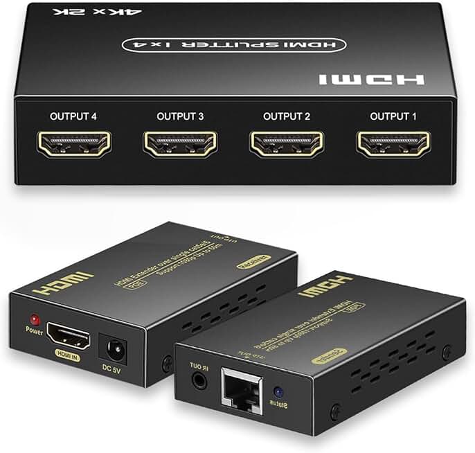 4K HDMI Splitter 1 In 4 Out with Cat5e/6 Extender