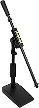 Compact low profile mic stand with single boom