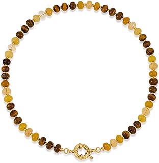 Amber Beaded Gemstone Necklace for Women