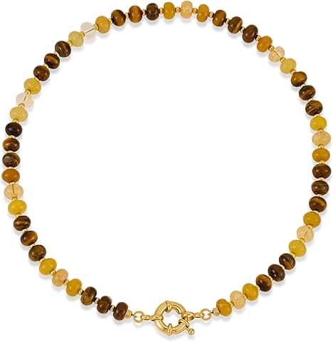 Amber Beaded Gemstone Necklace for Women
