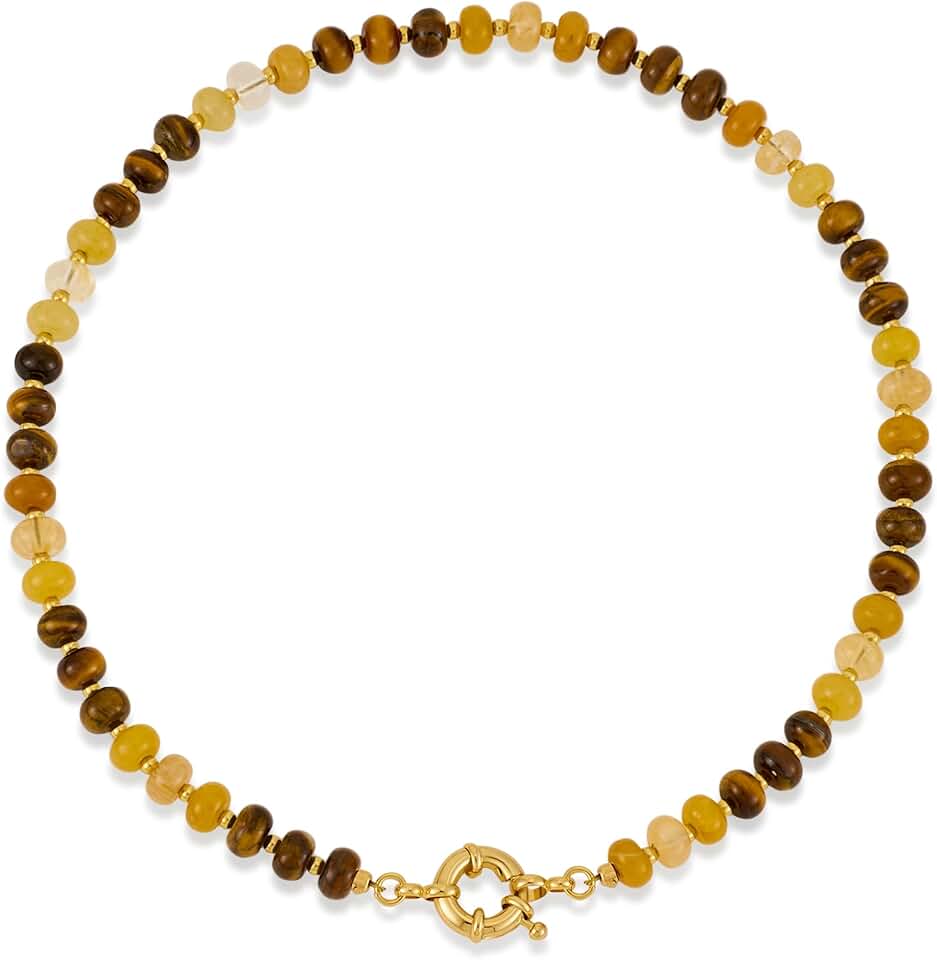 Amber Beaded Gemstone Necklace for Women