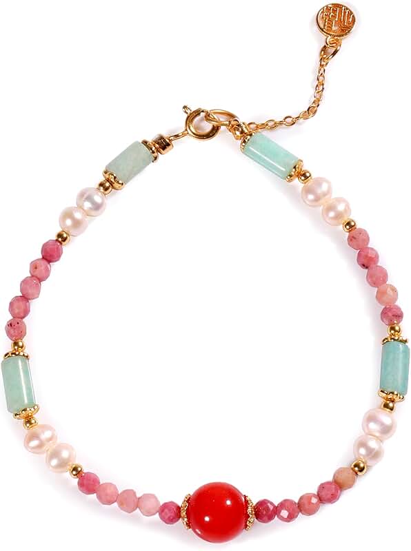 Natural gemstone stretch bracelet for women