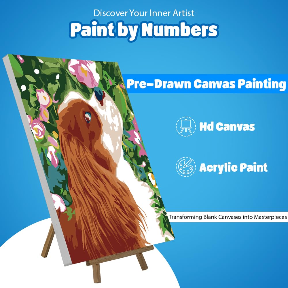 Paint by Numbers Kit for Kids 4-8, Dog Theme, 12x14 inch