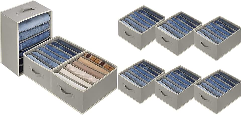 Set of 9 Large Wardrobe Clothes Organizers with Handles