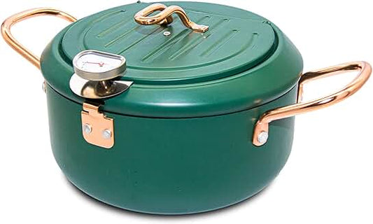 Large 3.5L Green Tempura Fryer with Thermometer