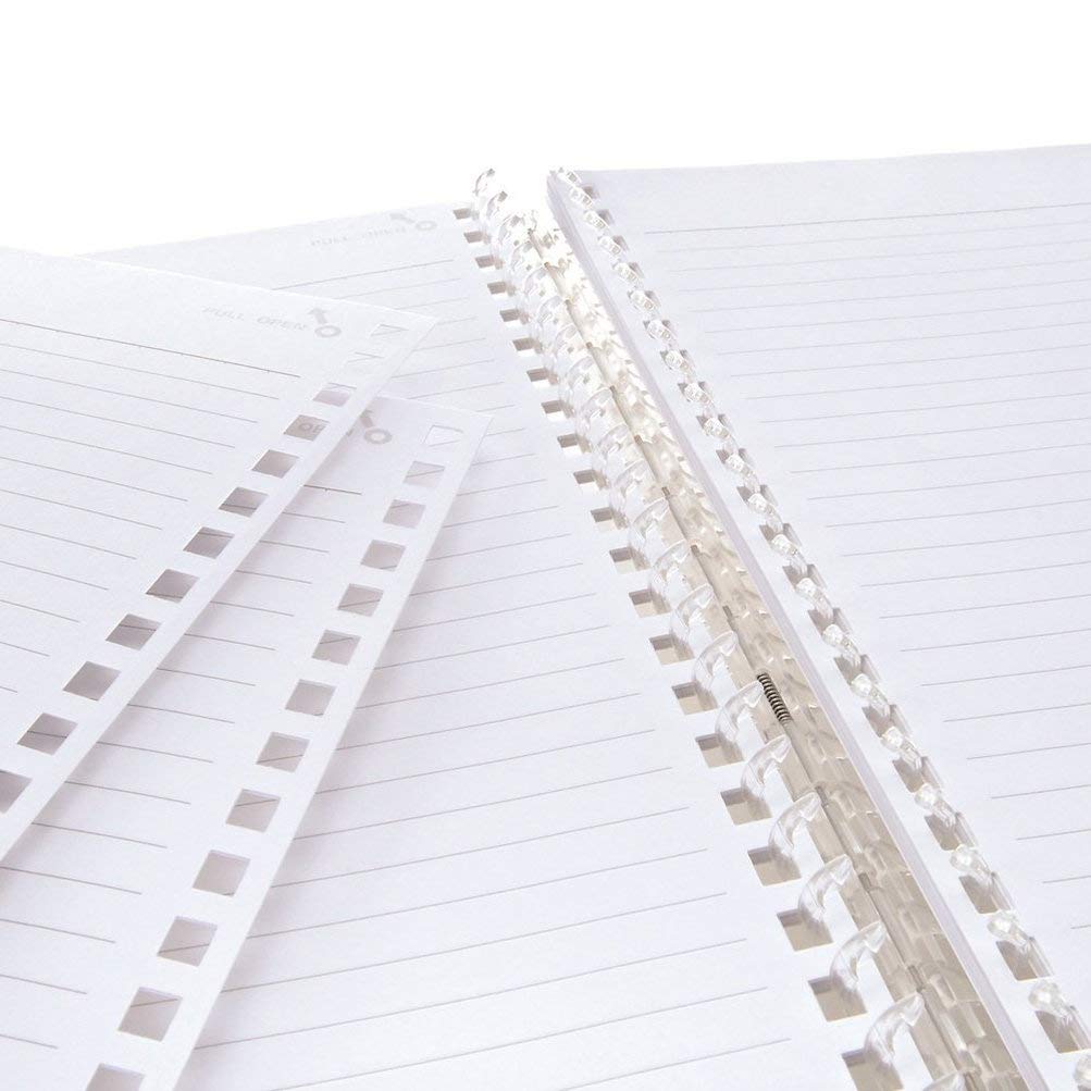 Refillable lined notebook, 9.9 x 7.3 inches, yellow green