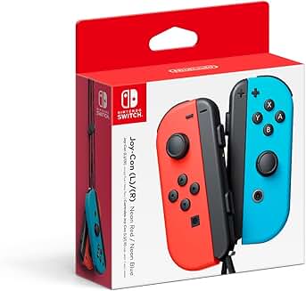 Neon Red and Blue Joy-Con Controllers