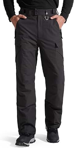 Men's Waterproof Insulated Snow Pants for Winter Skiing