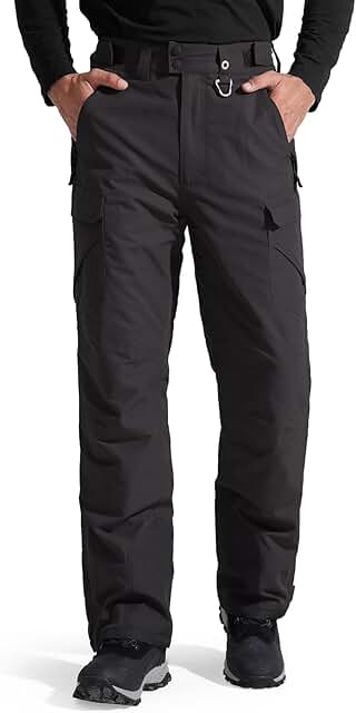 Men's Waterproof Insulated Snow Pants for Winter Skiing