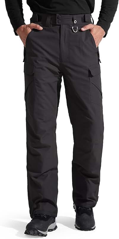 Men's Waterproof Insulated Snow Pants for Winter Skiing
