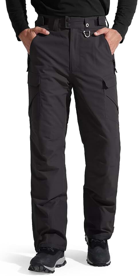 Men's Waterproof Insulated Snow Pants for Winter Skiing