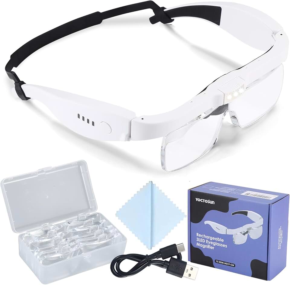 Magnifying Glass with Light and Adjustable Lenses
