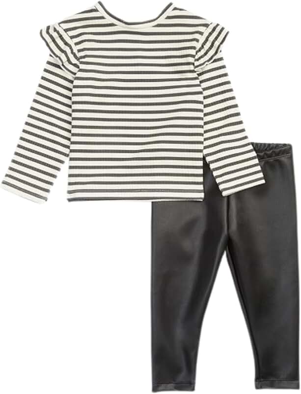 Baby Girls' Striped Long Sleeve Sweatshirt and Leggings Set