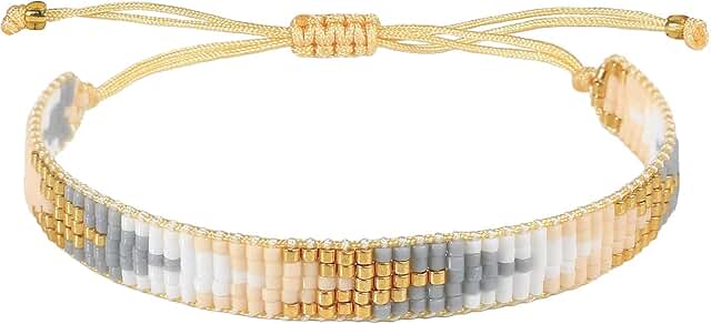Colorful wave-shaped beaded bracelet for women