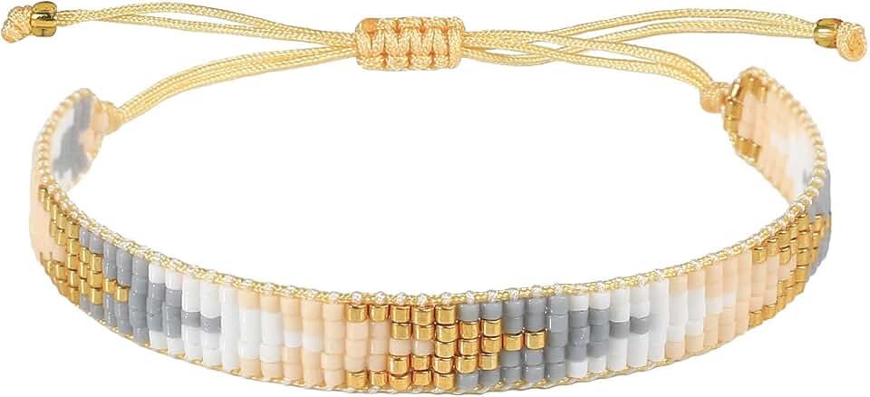 Colorful wave-shaped beaded bracelet for women