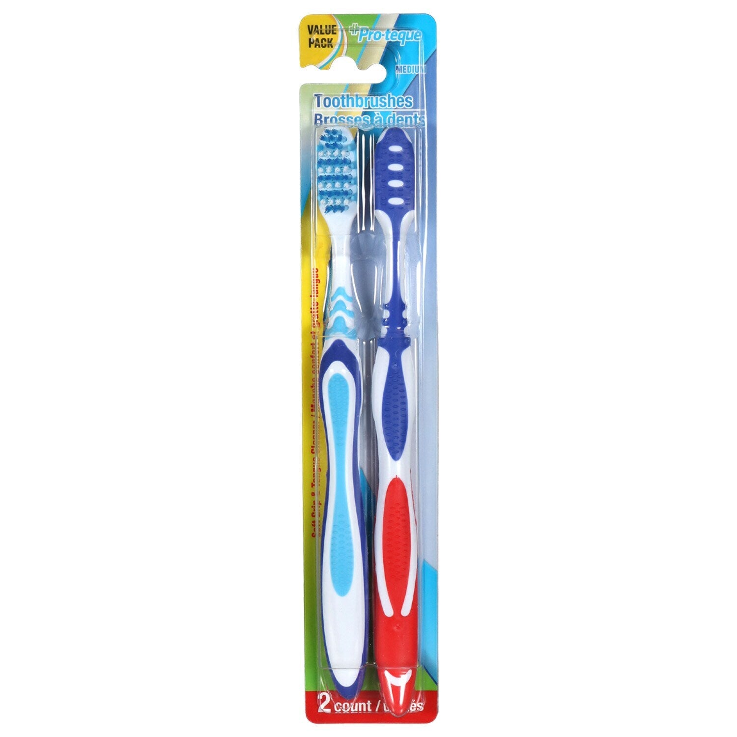 Pro-teque Medium Toothbrushes, 2-ct. Packs (Pack of 48)
