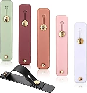 Six Portable Phone Grip Holders with Finger Straps