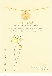 Birth Month Flower Necklace with 14k Gold Pendant and Adjustable Chain