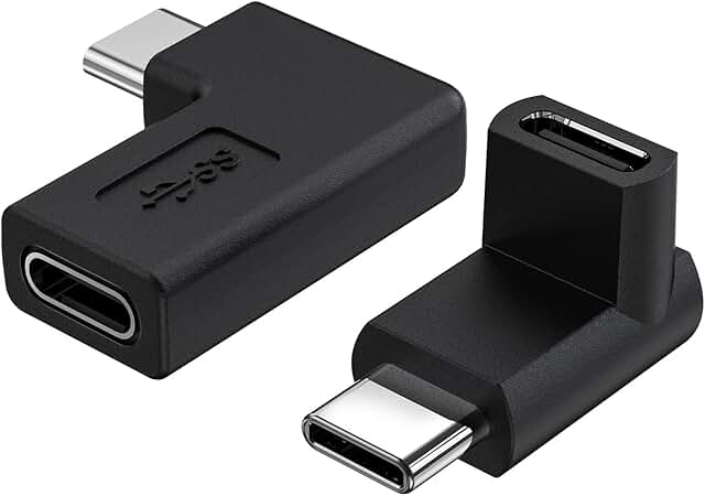 2-Pack 90° USB C Adapter for Laptop and Phone