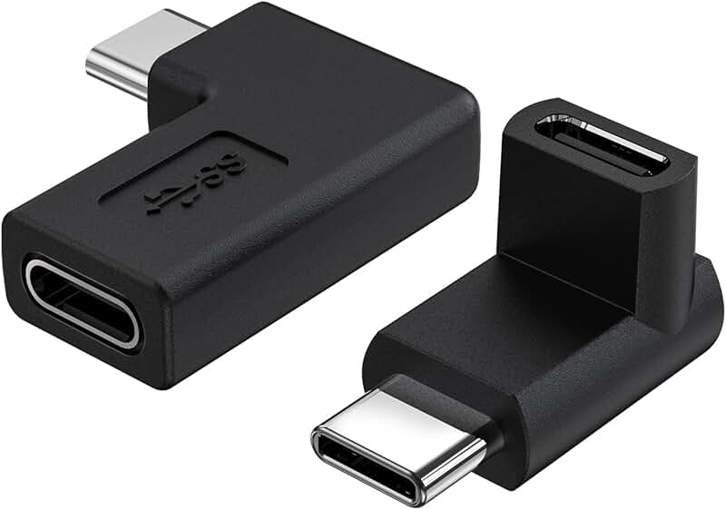 2-Pack 90° USB C Adapter for Laptop and Phone