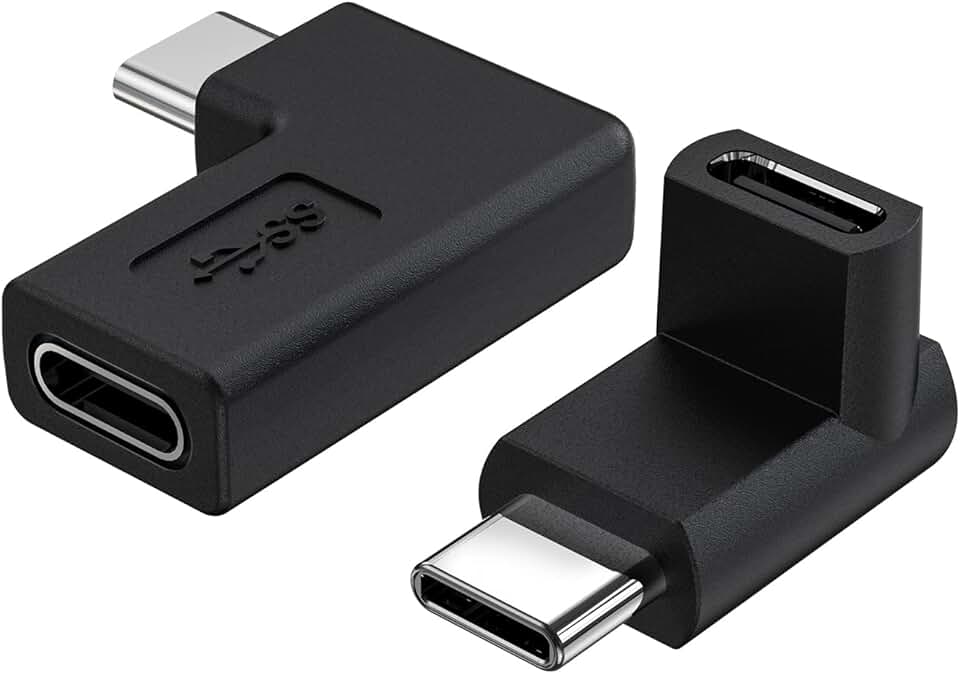 2-Pack 90° USB C Adapter for Laptop and Phone