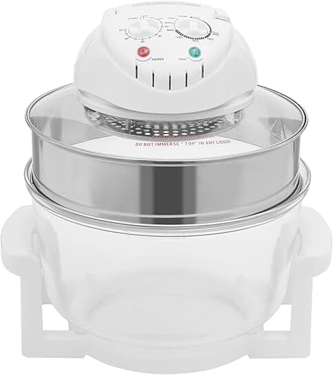 White 1400W Convection Air Fryer with View Window