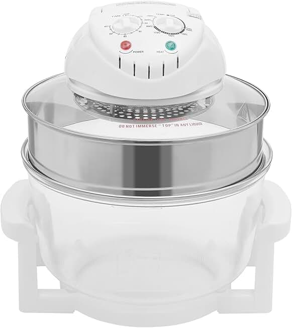 White 1400W Convection Air Fryer with View Window