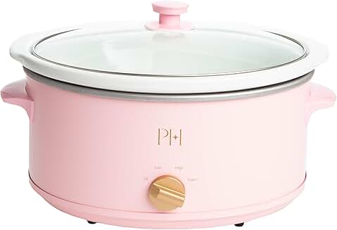Pink 6-Quart Manual Slow Cooker with Three Settings