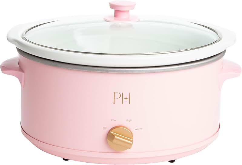 Pink 6-Quart Manual Slow Cooker with Three Settings