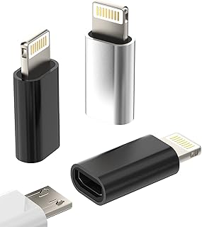 3-Pack Lightning to Micro USB Adapter for iPhone and iPad