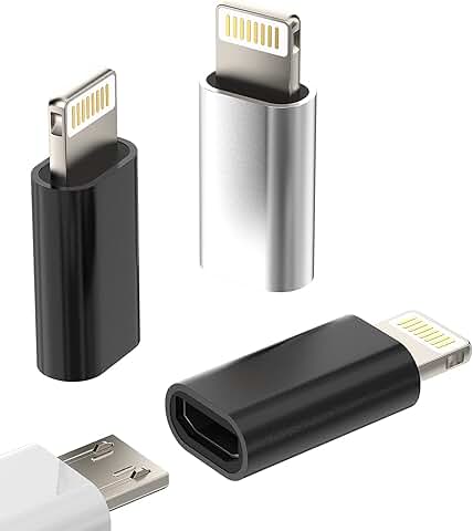 3-Pack Lightning to Micro USB Adapter for iPhone and iPad