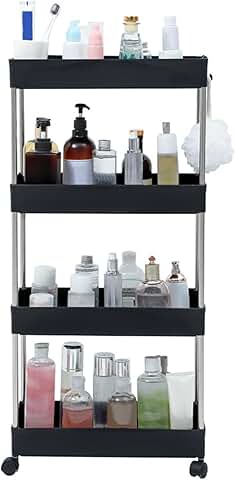 Adjustable 4-Tier Storage Rack with Wheels