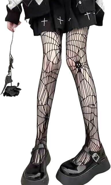 Women's Black Skull Mesh Leggings for Halloween