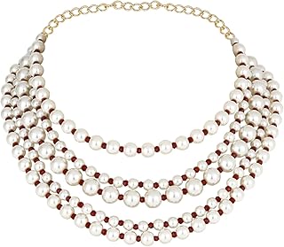 Stylish Multi-Layered Pearl Bead Necklace Set for Women