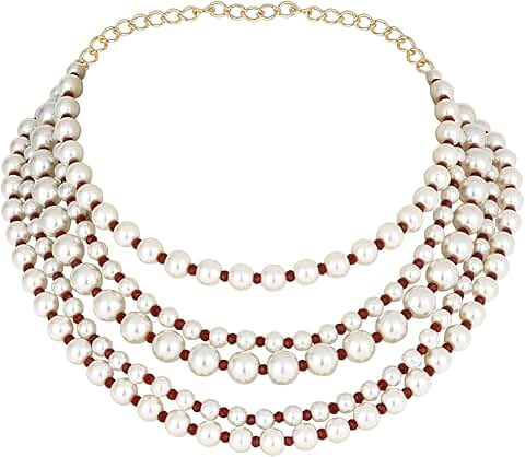 Stylish Multi-Layered Pearl Bead Necklace Set for Women