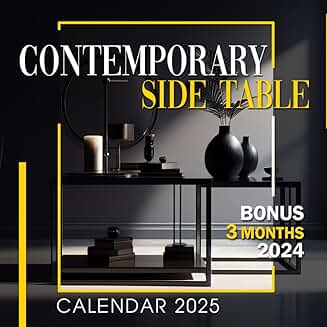 Contemporary Side Table Calendar 2025 with Bonus Months
