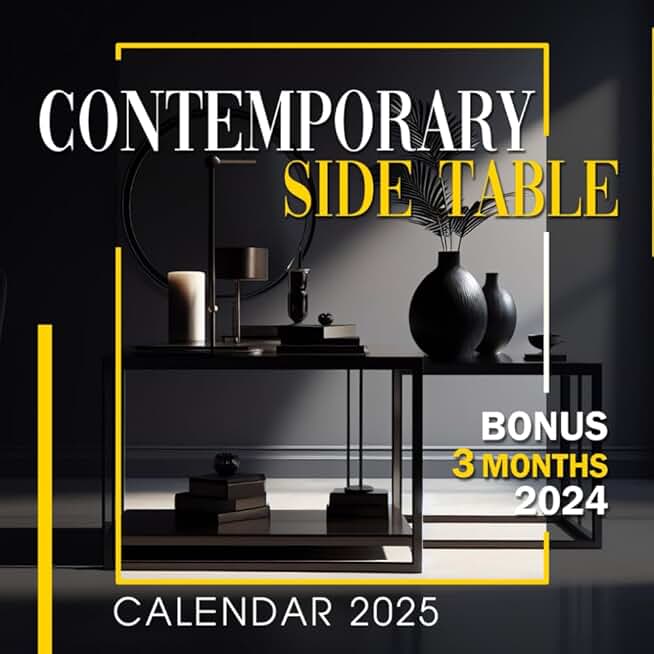 Contemporary Side Table Calendar 2025 with Bonus Months