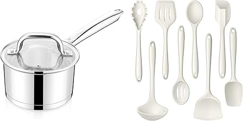 8-Piece Kitchen Silicone Utensil Set, Heat Resistant, Dishwasher Safe
