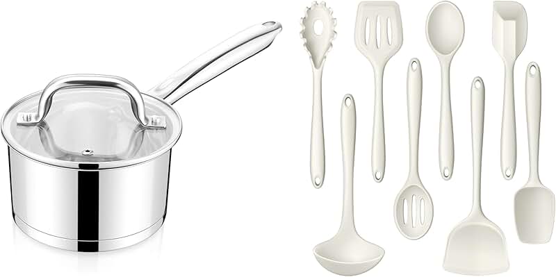 8-Piece Kitchen Silicone Utensil Set, Heat Resistant, Dishwasher Safe
