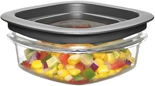 Set of 4 Grey Food Storage Containers, 1.25 Cups
