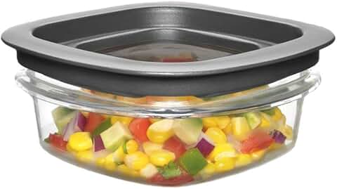 Set of 4 Grey Food Storage Containers, 1.25 Cups