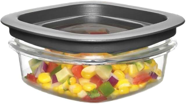 Set of 4 Grey Food Storage Containers, 1.25 Cups