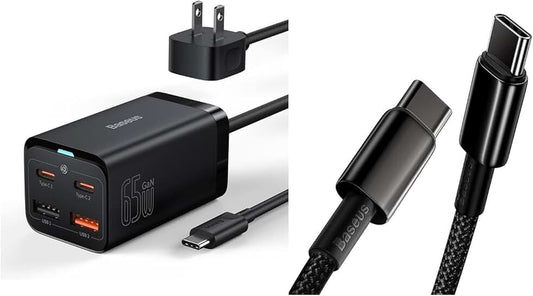 USB C Fast Charging Cable and 4-Port Charging Station