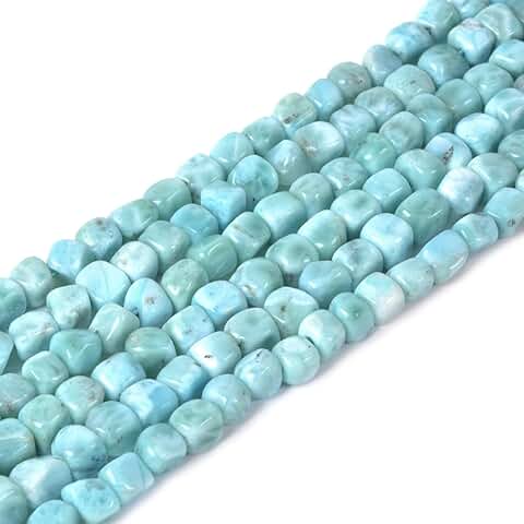 Natural Blue Larimar Beads for Jewelry Making