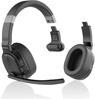 Wireless Bluetooth Headset with Microphone and Noise Cancellation