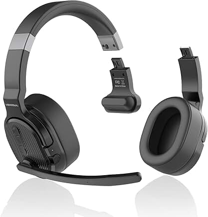 Wireless Bluetooth Headset with Microphone and Noise Cancellation