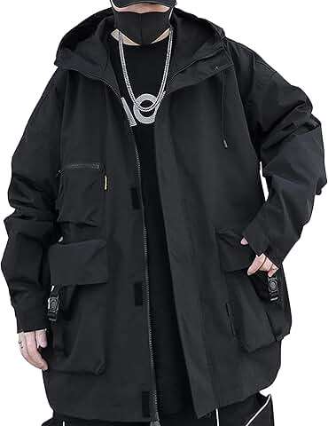 Casual Gothic Techwear Windbreaker Jacket for Men