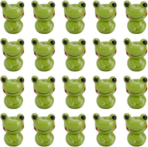 20 Frog Glass Beads for Jewelry and Crafts