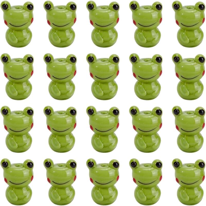 20 Frog Glass Beads for Jewelry and Crafts
